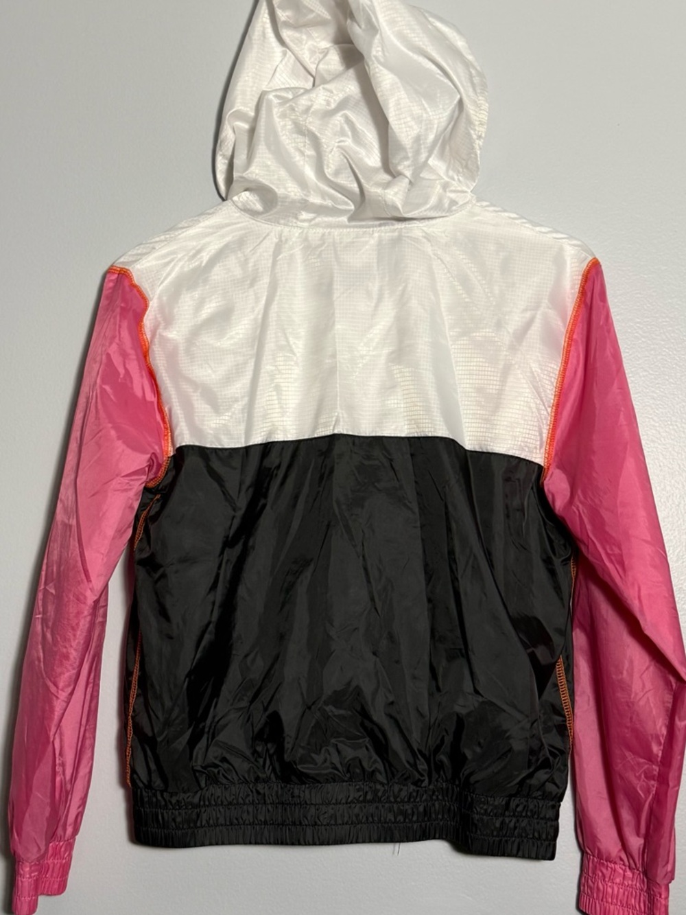 Jordan Air Youth M Windbreaker Pink Black Colorblock Hooded Jacket 10-12 - Picture 5 of 13